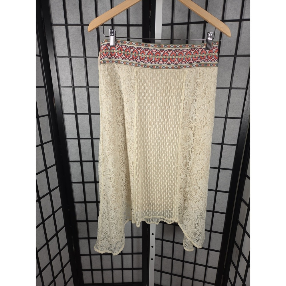 Lacey Skirt Lined Festival Embroidery Boho Hippie Coachella Flying Tomato Size L